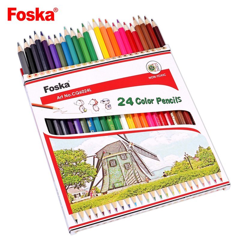 Foska-7-0-prime-prime-24-Colors-Natural-Wood-Hexagonal-Color-Pencil